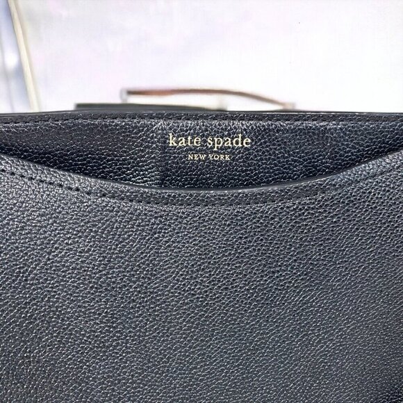 Kate Spade New York Margaux Large Crossbody Bag Black Leather PXRUA225 NWOT - Picture 2 of 9